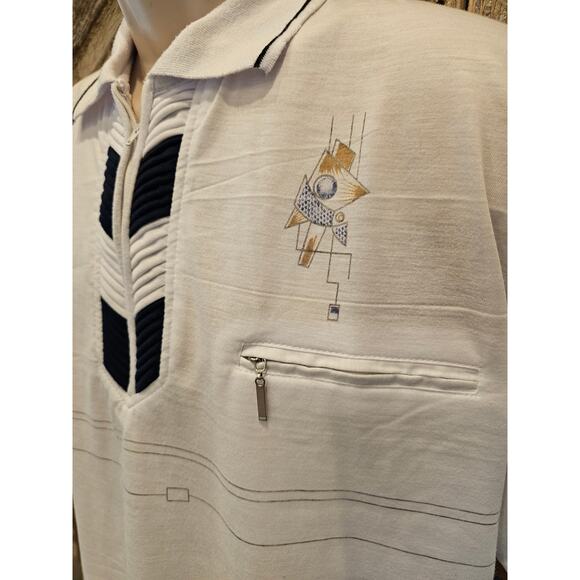 Huong vintage 1/4 zip polo whimsical size M Medium mens 90s shirt top EUC ^ - Picture 3 of 7